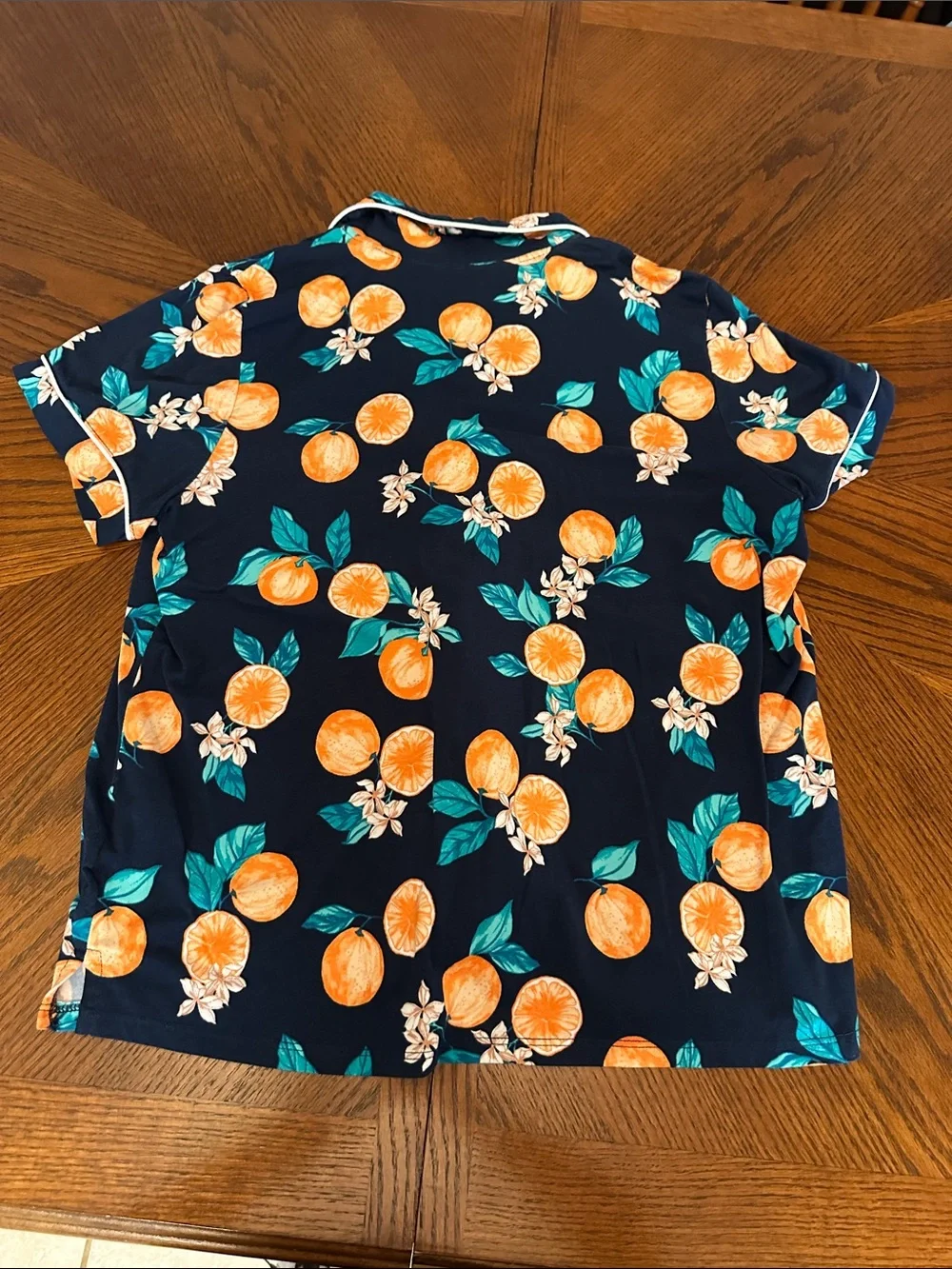 Women’s Navy Orange Blossom Short Pajama Set